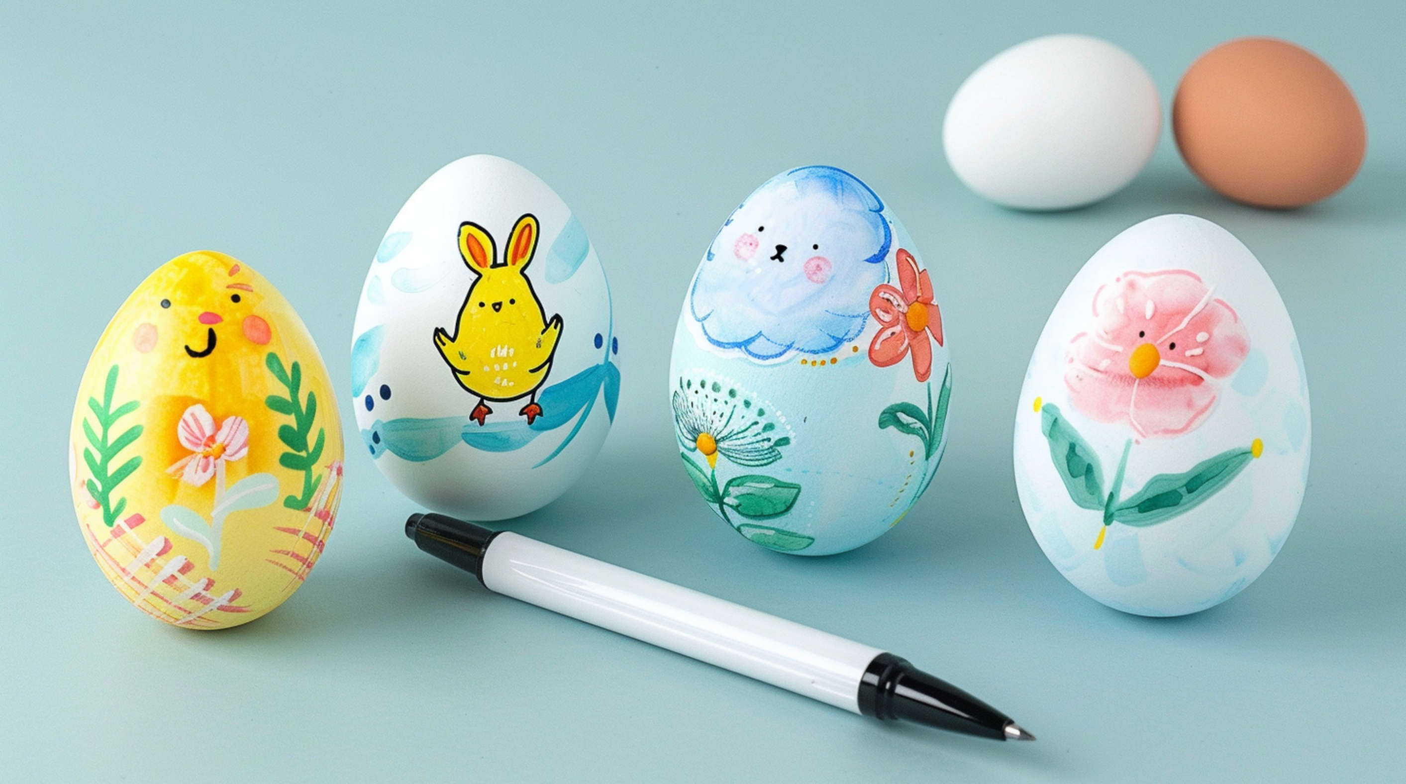 Så målar du påskägg med tuschpennor